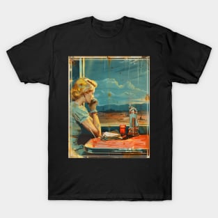 Woman in Diner Wasteland T-Shirt